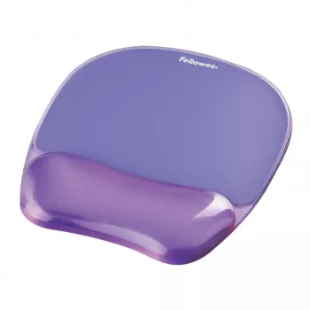 Podkładka pod mysz Fellowes Crystals Gel z żelową podpórką pod nadgarstek, fioletowa, 202×230 mm, grubość 32 mm
