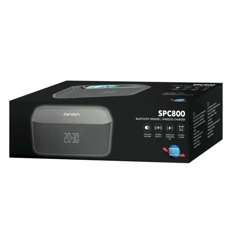 NASA SPC800 Głośnik Bluetooth / Budzik / Ładowarka bezprzewodowa