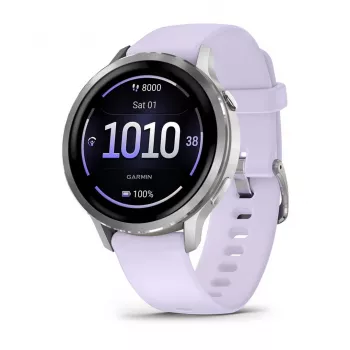 Garmin Venu 4 3,05 cm (1,2) AMOLED 41 mm Cyfrowy 390 x 390 pikseli Dotykowy Srebrny Wi-Fi GPS (satelitarny)