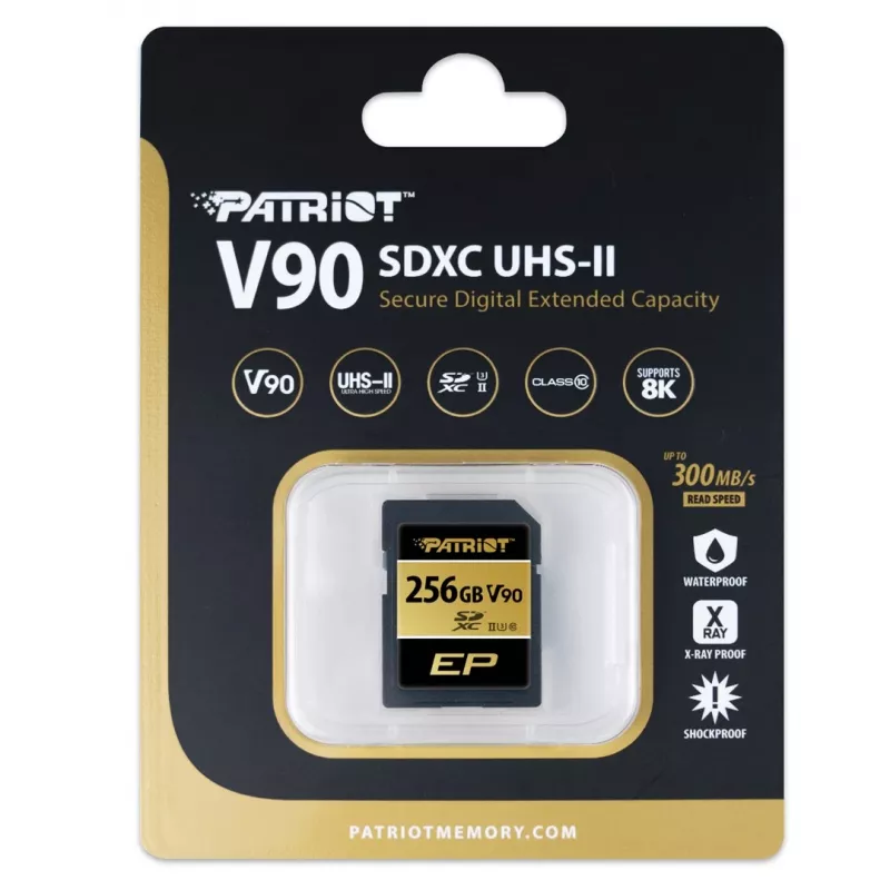 Karta pamięci PATRIOT V90 256GB SDXC UHS-II U3 Class 10 (PEF256GEP92SDX)