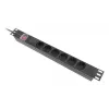 Rack PDU 19 cali LANBERG PDU-06F-0200-IEC-BK 1U 10A 6× Schuko 2 m