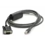Zebra CBA-R10-S07ZBR kabel szeregowy Czarny 2,13 m DB9 RJ-45