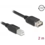 Kabel USB 2.0 DELOCK 81531 — 2 m, USB B na USB A, czarny, styki pozłacane