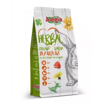 Sucha karma dla królików Alegia ALEGIA 600 g — kompletna karma dla dorosłych królików, smak owoców, bezzbożowa, bezglutenowa i bez soi
