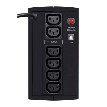 EVER DUO 850 AVR USB - UPS - AC 230 V - 550 W - 850 VA - jednofazowy - 2 x Bleisure 5 Ah - USB - Gniazda wyjściowe: 6