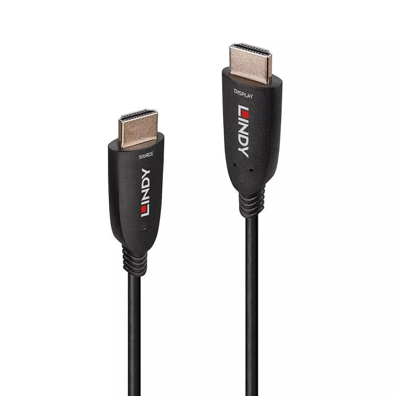 Lindy 10m Fibre Optic Hybrid HDMI 8K60 kabel, 10 m, HDMI typu A (standard), HDMI typu A (standard), 48 Gbit/s, czarny