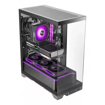 TACENS Mars Gaming MCPRISMA Midi Tower PC case, Czarny, tempered glass, supports ATX/Micro-ATX/Mini-ITX, 2x3.5 inch + 2x2.5 inch bays