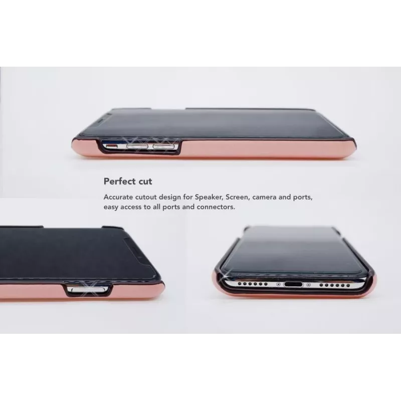 Card Slot Back Shell VixFox do iPhone X/XS — różowe etui ochronne z kieszonką na karty