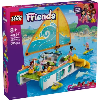 LEGO Friends zestaw Łódź turystyczna 42664 — 685 elementów, 4 minilaleczki, wiek 8+, 260×190×320 mm