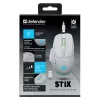 Mysz bezprzewodowa DEFENDER Stix GM-009 RF — optyczna 3200 DPI, 6 przycisków, symetryczna, USB RF, zasilana bateriami, biała