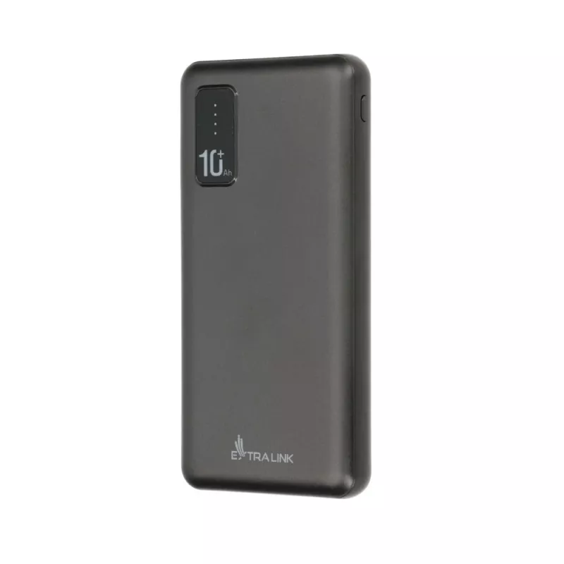 Powerbank Extralink EPB-098B 10000 mAh, LiPo, 2× USB-A + 1× USB-C, czarny
