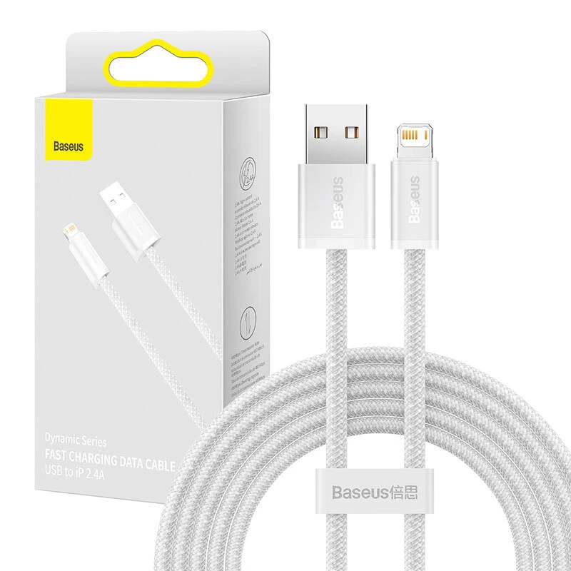 Kabel Baseus Dynamic USB do Lightning, 2,4A, 2m (Biały)