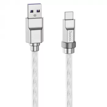 Kabel silikonowy HOCO Type-A - Type-C, 100W, przezroczysty, 1m