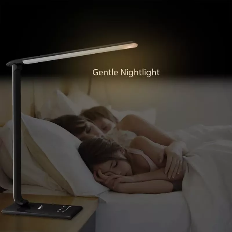 Lampa biurkowa LED Aukey LT-T10 12 W 3000–6500 K — regulowana temperatura barwowa, czarna