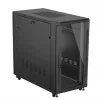 Szafa rack LANBERG FF01-6222-12B 22U 600x1200 mm czarna z przeszklonymi drzwiami przednimi i tylnymi