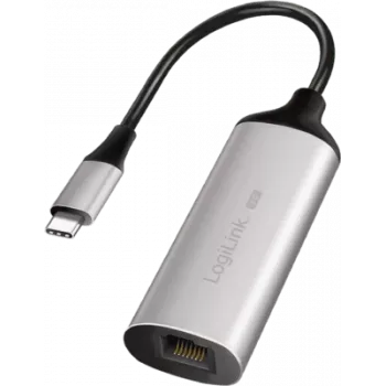 Przejściówka USB-C na RJ45 Gigabit Ethernet LOGILINK UA0456 — USB 3.2 Gen 1 (5 Gbps) męski na RJ45 żeński