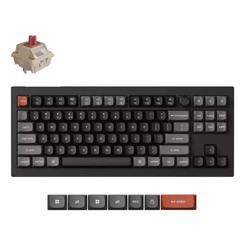 Klawiatura mechaniczna Keychron V3 Ultra 8K — QWERTY, Bluetooth i przewodowa, RGB, czarna