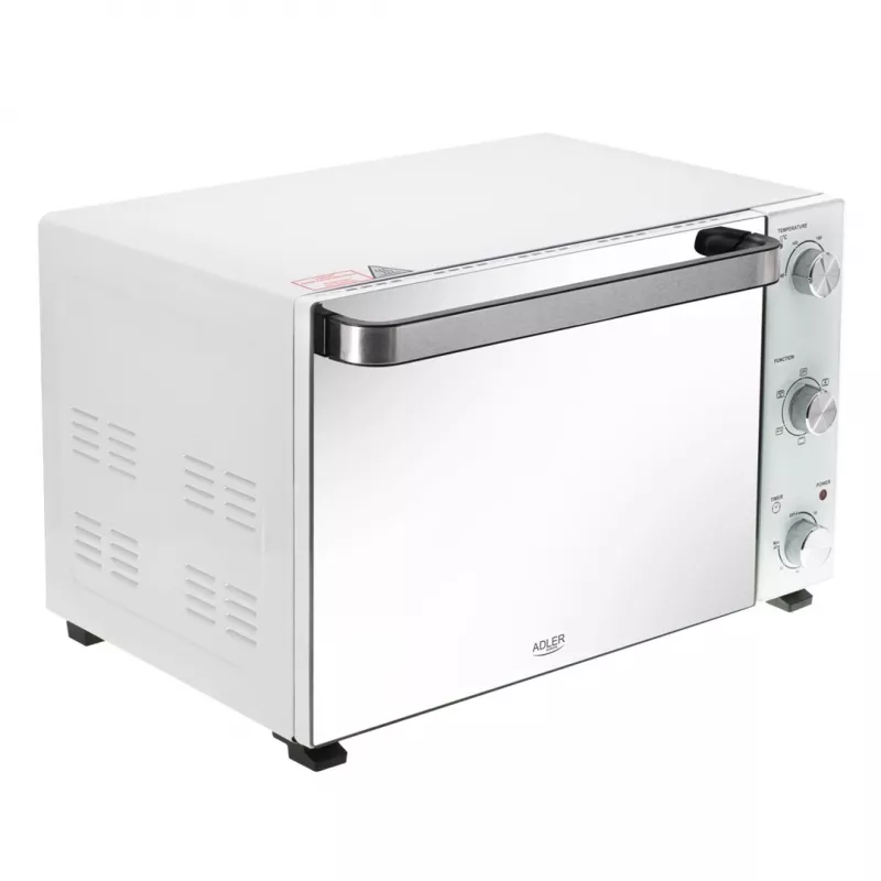 Elektryczny piekarnik stołowy Adler AD 6027, pojemność 48 L, 1800 W, biały