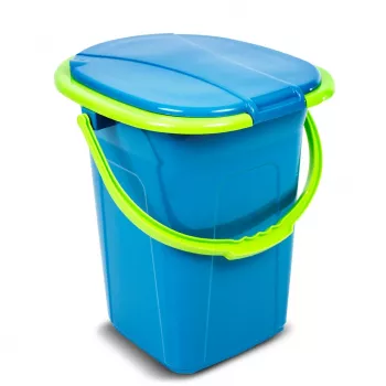 GreenBlue GB320BL Przenośna toaleta turystyczna z wiadrem, siedziskiem, uchwytem i pokrywą — wytrzymała, stabilna, 19 l