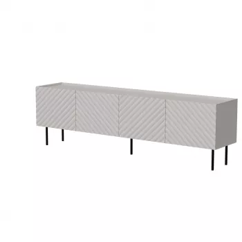 Szafka RTV Cama LUCCA 4D 200x40x59 cm, wykończenie cashmere, blat z szarej płyty wiórowej