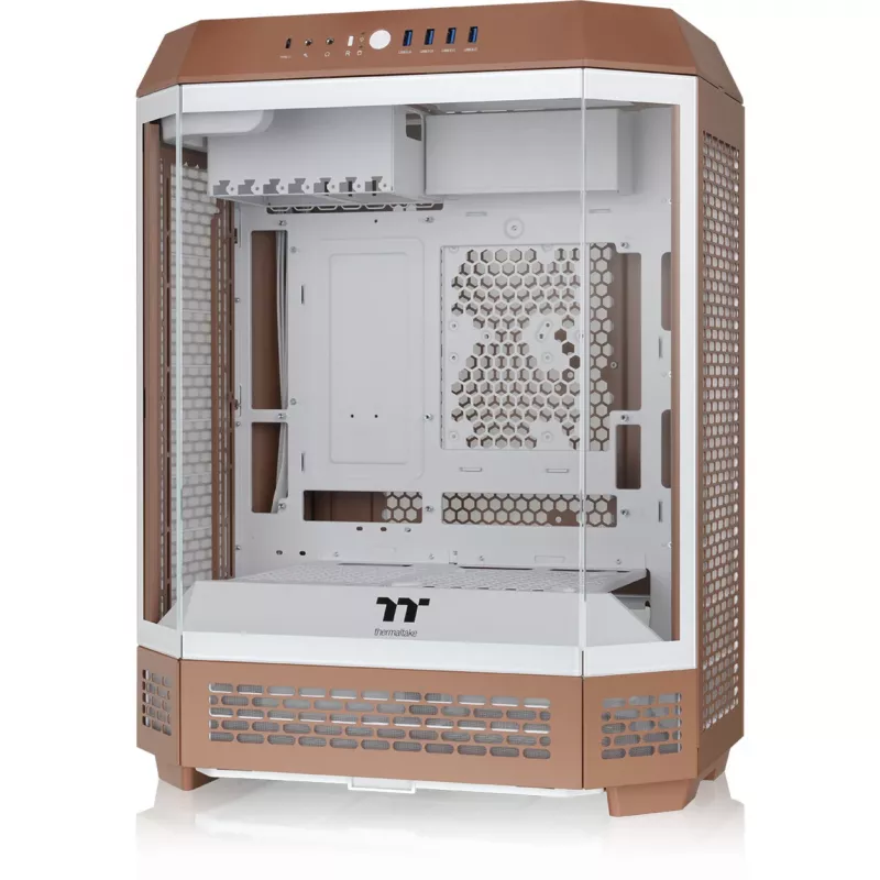 Obudowa PC Thermaltake The Tower 600 Midi Tower Mocha — ATX/Micro-ATX/Mini-ITX, szkło hartowane, 1x3,5 cala + 2x2,5 cala, 4x USB 3.2