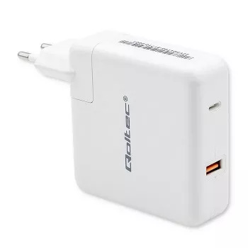 Qoltec GaN Charger FAST 108W | 5-20V | 3-4.7A | USB C | Biały
