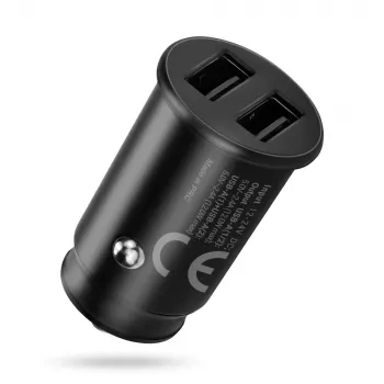 Ładowarka samochodowa everActive CC-25 — 2x porty USB, łączna moc 12 W, zasilanie z gniazda zapalniczki 12 V–24 V