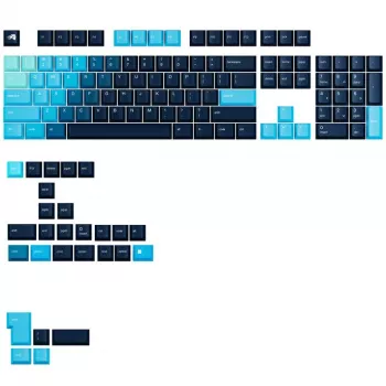 Keycaps GLORIOUS GPBT Gradient Celestial Ice — układ ANSI, zestaw klawiszy PBT z nanoszeniem sublimacyjnym