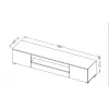 Szafka TV cama meble VIVA 180 — 1800×400×370 mm, czarny blat (płyta wiórowa), czarna rama, białe akcenty
