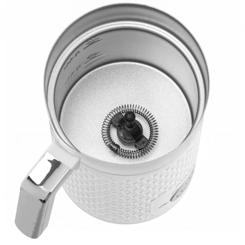 Automatyczny spieniacz do mleka Adler AD 4494 Metaliczna Biel — 130 ml pianki, 300 ml podgrzewania, 500 W