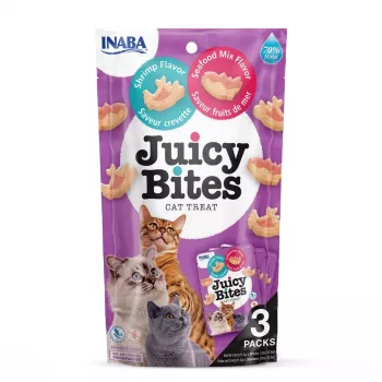 INABA Juicy Bites krewetki i owoce morza – przysmaki dla kota – 3x11,3 g