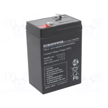 Akumulator kwasowo-ołowiowy europower EP4.5-6 6V 4.5Ah