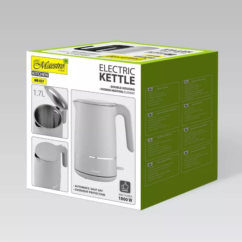 Czajnik elektryczny Maestro MR-037 1,7 L 1800 W (MR-037-GREY) Szary