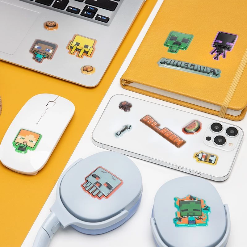 Paladone Minecraft Puffy Gadget Decals PP13218MCF — ozdobne wypukłe naklejki do urządzeń