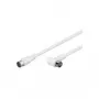 Wentronic Goobay SAT kątowy kabel połączeniowy, F-Quick, 100% ekranowany, biały, 1,5 m - wtyk F (Quick) wtyk F (Quick) 90° (67347)