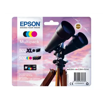 Epson 502 XL wkład atramentowy 4 szt. Oryginalny Wysokowydajny (XL) Czarny, Niebieski, Purpurowy, Żółty