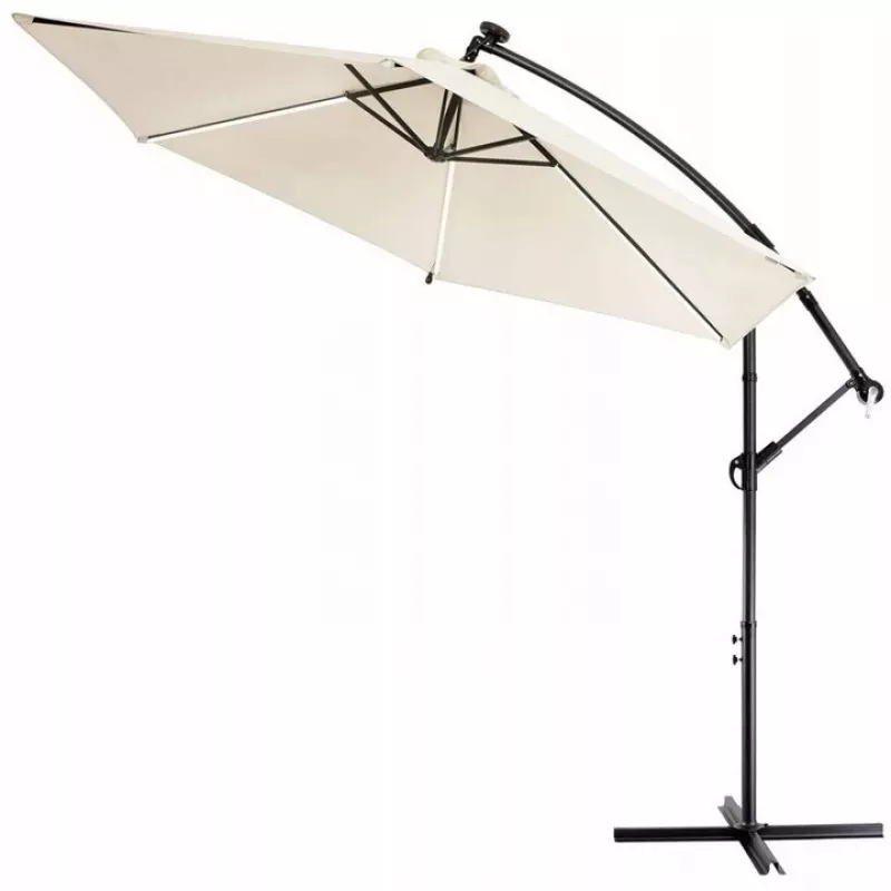 Parasol ogrodowy Extralink L-0713 średnica 3 m, czasza beżowa, model BLACK FOREST
