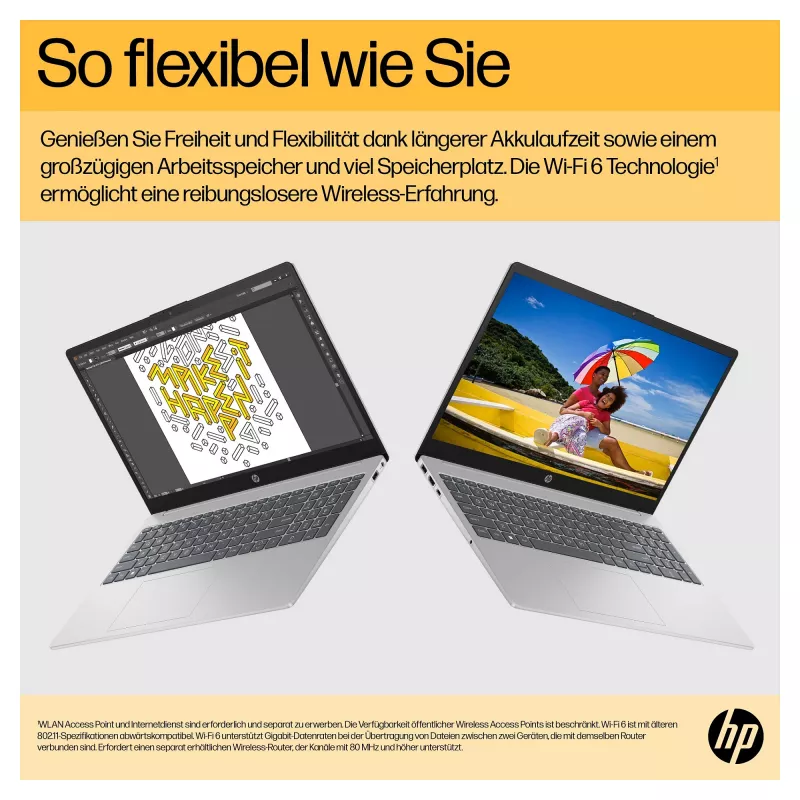 HP 15-fc0676ng 39,6cm (15,6 inch) Notebook - Ryzen 7 - 16GB RAM - 1TB SSD - Srebrny (C94P3EA#ABD)