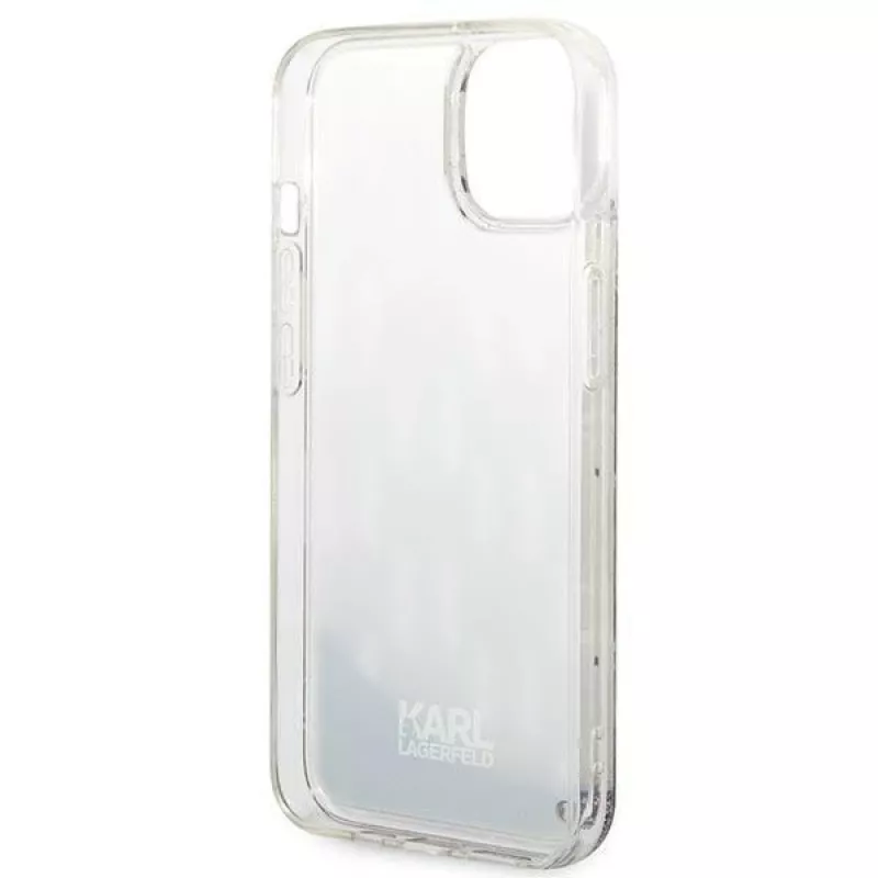 Karl Lagerfeld KLHCP14MLMNMS iPhone 14 Plus 6.7 etui twarde srebrne / srebrne Liquid Glitter Monogram