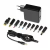 Zasilacz laptopowy IBOX IUZ65WA, AC-DC automatyczny 100–240V → 18.5–20.5V, 65W, 1×USB, czarny