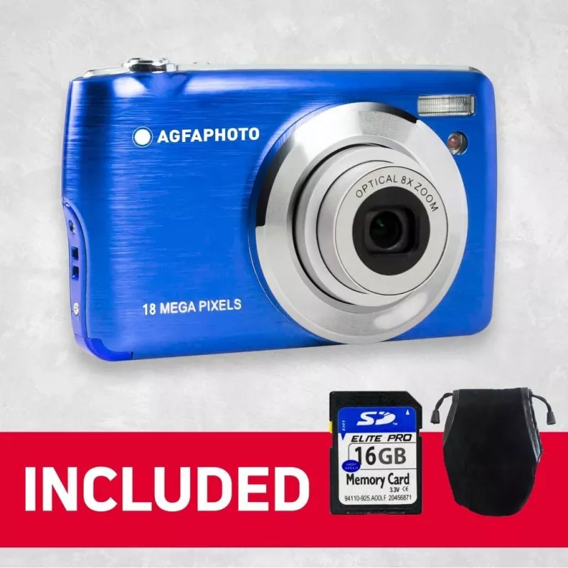 Agfa Photo DC8200 Niebieski + Etui + Karta SD 16GB
