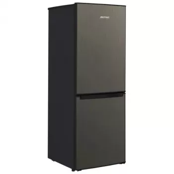 Lodówko-zamrażarka MPM MPM-215-KB-39/E — 215 L, dolny zamrażalnik, ciemny inox, drzwi odwracalne, oświetlenie LED