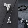 CB-AL01 Czarny OEM Kabel Nylonowy USB Lightning 2m z Wtykami 90 Stopni