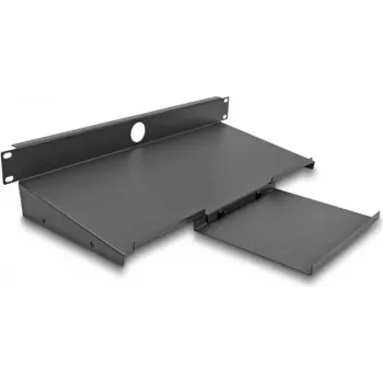 Półka na klawiaturę DeLOCK 66749 stal szara 19 cali 483 mm głębokość 221 mm szerokość