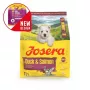 Sucha karma dla psa JOSERA Mini Junior Duck & Salmon 900 g — dla szczeniąt małych ras, białko 29%, tłuszcz 18%
