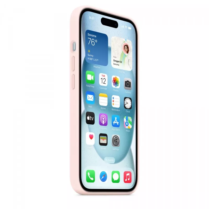 Silikonowe etui z MagSafe do iPhone'a 15 - jasnoróżowe