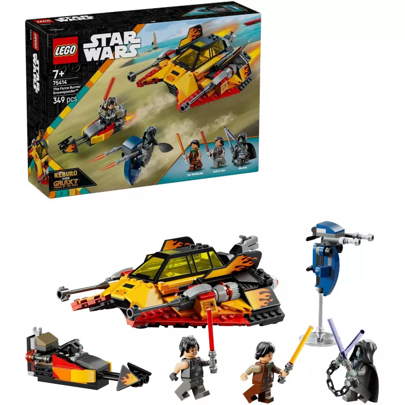 LEGO Star Wars Flame Speeder 75414 zestaw pojazdu śnieżnego — 349 elementów, 3 minifigurki, wiek 7+