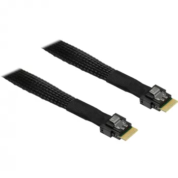 Kabel MiniSAS SFF 8654-4i > SFF 8654-4i (czarny, 0,7 metra)