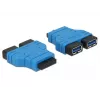 Koncentrator USB 3.0 DeLOCK 65670 Czarny Niebieski