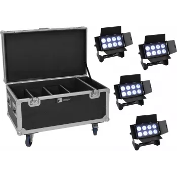 Zestaw lamp typu wash EUROLITE Multiflood 20001000 — 4 oprawy, po 8 diod LED RGBW 10 W każda